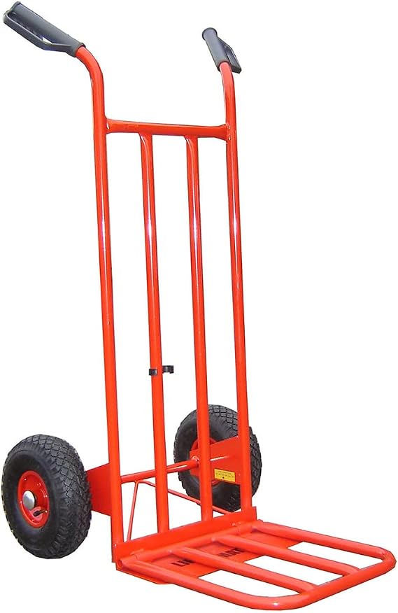 Heavy Duty Sack Truck with Folding Toe & Large Pneumatic Wheels