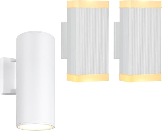 Outdoor Wall Light Fixture 1-Pack and Exterior Wall Lantern 2-Pack
