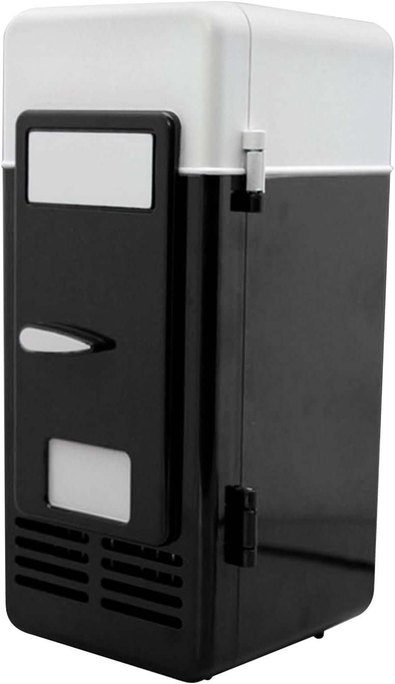 Usb Personal Small Fridge, Compact Plug in Drink Can Cooler and Warmer, Portable Mini Refrigerator for Teens Students Girls Boys Family Use at Home or Offices, 7.68x3.74x3.74 Inches