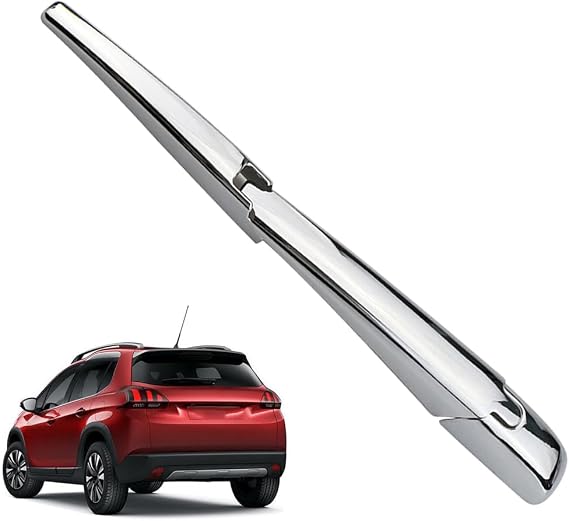 Rear Window Windshield Wiper Blade Cover Trim For Peugeot 2008 2014-2018 ABS Chrome Car Exterior Decoration Accessories Silver
