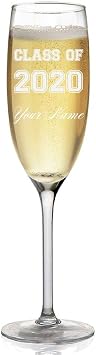 Champagne Glass, Class of 2023, 2024, 2025, 2026, 2027, Personalized Engraving Included