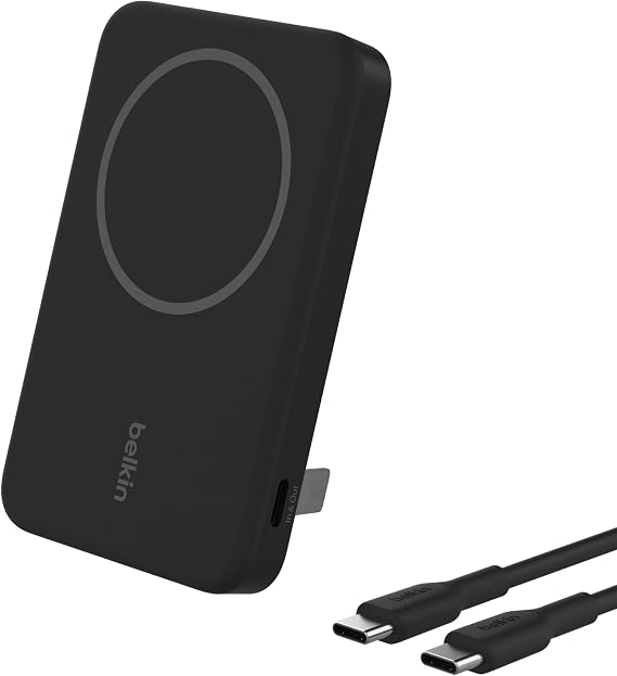 Belkin 5000mAh 15W Qi2 MagSafe Power Bank with Kickstand