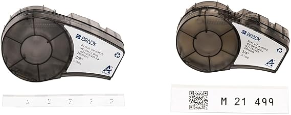 Brady Authentic Multi-Purpose Nylon Label Bundle for Wire Marking and Lab Labeling - Includes M21-375-499-TB and M21-750-499 Label Rolls for BMP21 Printers