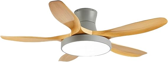 Modern Quiet Ceiling Fans with Dimmable LED Light, 60in Flush Mount Ceiling Fan with Lights Smart Ceiling Fans with Remote/APP/Voice Control, 5 ABS Blades for Bedroom/Living Room/Patio/Indoor