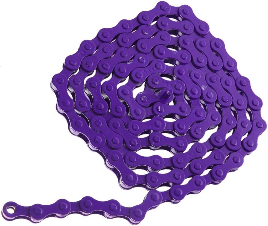 96-Link Purple Fixed Gear Bicycle Chain - Anti-Rust Technology - High Strength Steel - Suitable for BMX, Freestyle, Fixed Gear and Track Bikes - Easy Installation