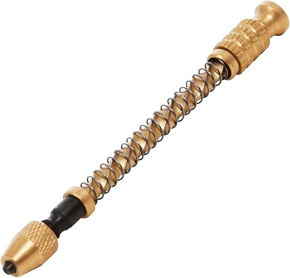 Dapetz Brass Archimedes Drill For Hand Micro Drilling Spiral Spring Push Precise Repair