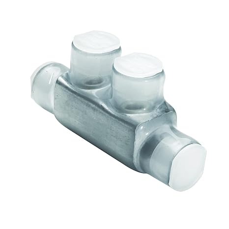 BURNDY UNITAP BISR350 2-Port Inline Splice/Reducer, Aluminum/Copper Conductor, 10 AWG to 350 kcmil Run/Main, Plastisol Installation, Aluminum