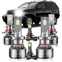 for Jeep Grand Cherokee 1999-2010 Fog Lights Bulbs Combo, 6pcs Super Bright 6000K White Multi Beam and Fog Lights Blubs Package