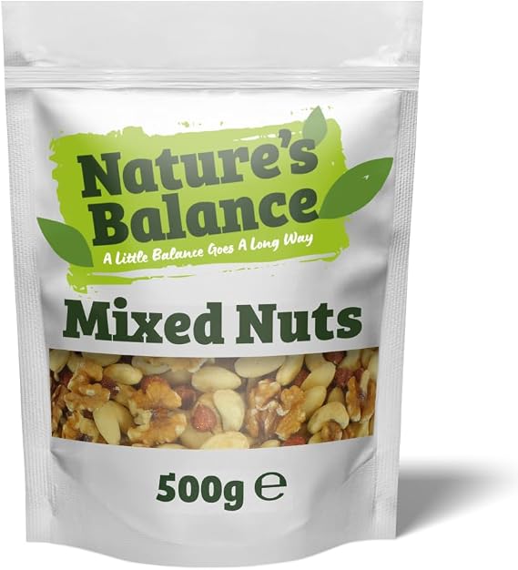Nature's Balance Mixed Nuts 500g | Raw Unsalted Nut Mix with Cashews, Walnuts, Almonds & Hazelnuts | Vegan