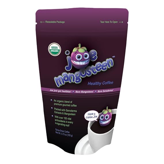 Joe Mangosteen Healthy Organic Coffee with Mangosteen & Ganoderma 1 - 3.73oz Bag (40 Servings)