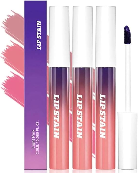 3Pcs Peel-Off Lip Tint Set - Peel Off Lip Stain Matte Lip Gloss, Long-Lasting Lip Tint Stain Nude Liquid Lipstick Makeup for Women (3Pcs Peel-Off Lip Tint)