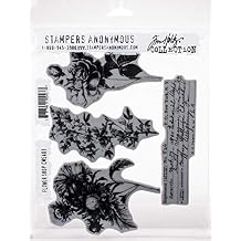 Stampers Anonymous Cling RBBR Stamp Set FLWR, Flower Shop