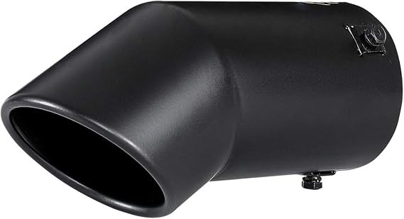 Exhaust Tip, 2.75-3 inch inlet clamp adjustable,Black Stainless Steel | Fit 2.75''/3'' outer diameter, 3.5'' Outlet 8'' Long Muffler Tip, Black Powder Coated Muffler Tip