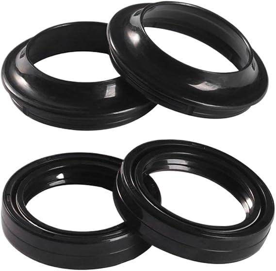 Motorcycle Front Fork Shock Absorber Damper Oil Seal And Cover 27x37x10.5 27x37(2pcs oil 2pcs dust)