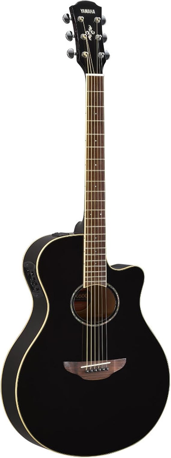 Yamaha APX600 BL Thin Body Acoustic-Electric Guitar, Black
