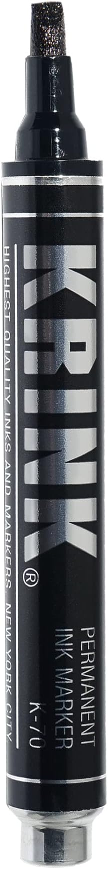 Krink K-70 Black Permanent Marker, Double-Sided Tip, Handmade in USA
