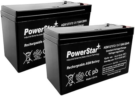 PowerStar 12v 7.5ah Battery Replacement for Compatible with APC RBC38 RBC40 RBC48 RBC51 RBC106 RBC110 RBC1