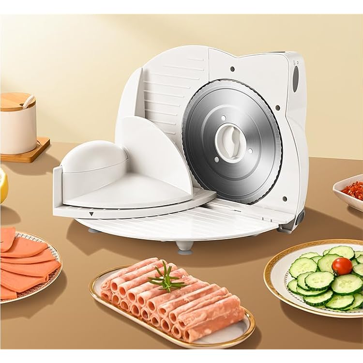 Foldable Meat Slicer,150W Meat Slicer for Home,Portable Foldable Deli Meat Slicer.6.7-inch stainless steel blade, Intelligent and Secure Folding Lock,Electric Bread Slicer for Frozen Meat, Jerky,Bread