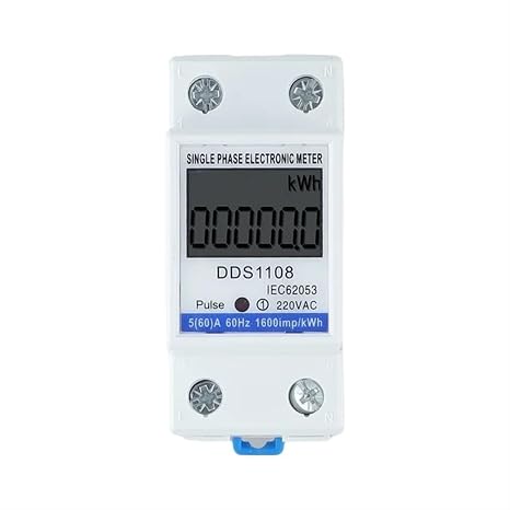LCD Single Phase Electric Energy Meter KWH AC Digital Watt-Hour Meter 220V 60A Current Power Consumption Electric Wattmeter