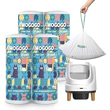 100 Pack Litter Box Liners, Compatible with PetSafe ScoopFree OpenSky Automatic Litter Box, Large Capacity Waste Bin Liners, Heavy Duty, Thick Drawstring Refill Bags, 25.39" x 12.6"