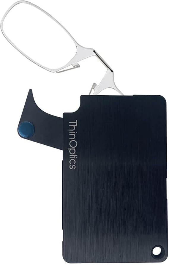 ThinOptics Stainless Steel Slim Wallet with Readers/Reading Glasses