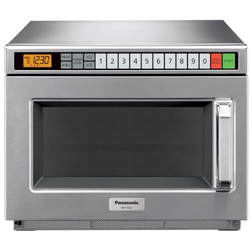 Panasonic PRO1 Commercial Microwave Oven, Heavy Duty, .6 cu ft 1700W, 5-Stage Cooking, LCD Display, Stainless Steel, Programmable, NSF & UL Approved - NE-17521