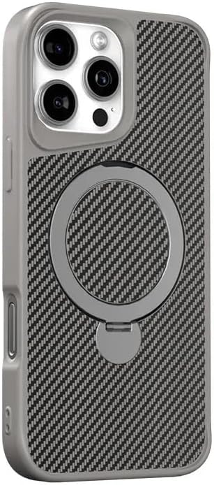 Case compatible with Coverzone iPhone 14 Carbon Fiber Looking Magsafe compatible Carbon Case Full Body Protective Phone Case Gray