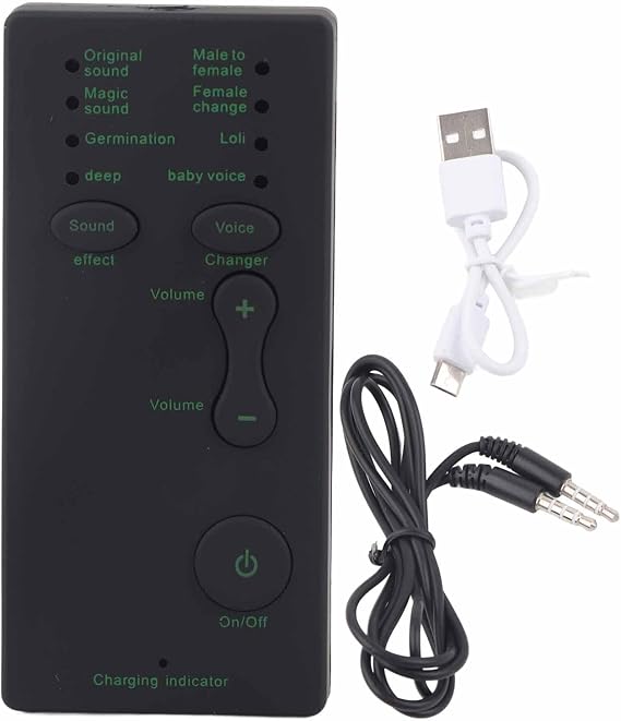 Scream Voice Changer, Portable Live Sound Card, External Live Broadcast Sound Card Ghostface Voice Changer with 4 Sound Effects Suitable for Recording, Online Singing Chatting