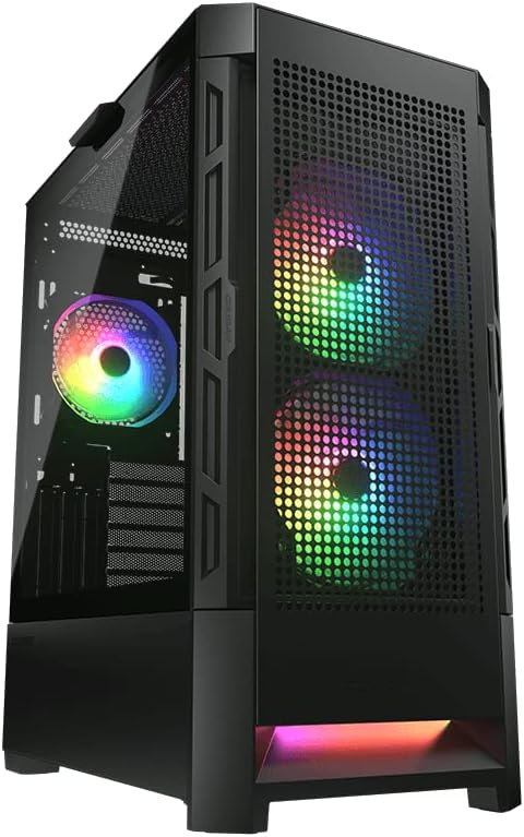 Cougar AIRFACE RGB Mid Tower Case with Brilliant Lighting Scenery and Excellent Cooling Performance (Mesh Front Panel) (Black)