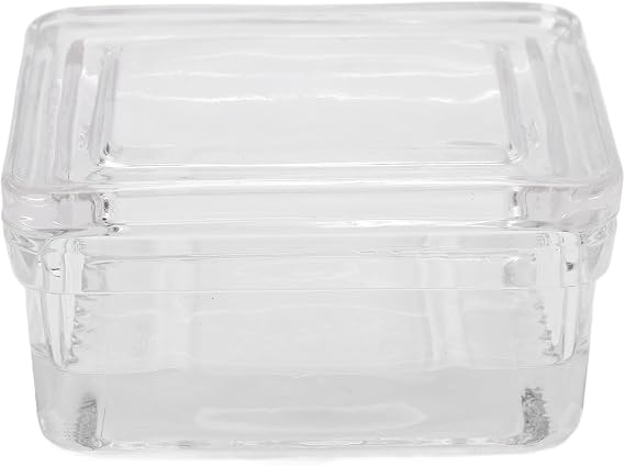 Glass Staining Jar with Lid,Animal and Plant Specimens Slide Staining Tank Clear Container for Laboratory Experiments(10 Slides Capacity Jar)