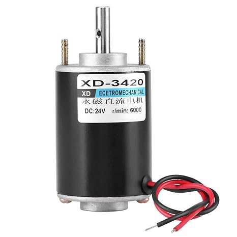 Permanent Magnet DC Motor, High DC Motor Permanent Magnet Motor High Speed Motor CW/CCW Used in Cotton Candy Machine, Small Cutting Bench (24V DC 7000RPM)