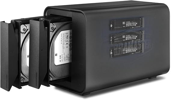 TERRAMASTER D5 Hybrid HDD NVMe Enclosure 2 HDD + 3 NVMe SSD (Diskless) | USB 3.2 Gen 2 10Gbps Type C, USB Storage, Supports RAID 0/1/Single/JBOD, Exclusive 2+3 RAID Hybrid Disk Array (Diskless)
