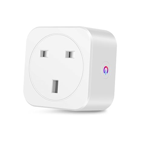 Matter Smart Plug Works with Homekit, Alexa, Google Home, App and Voice Control,UK Standard,16A