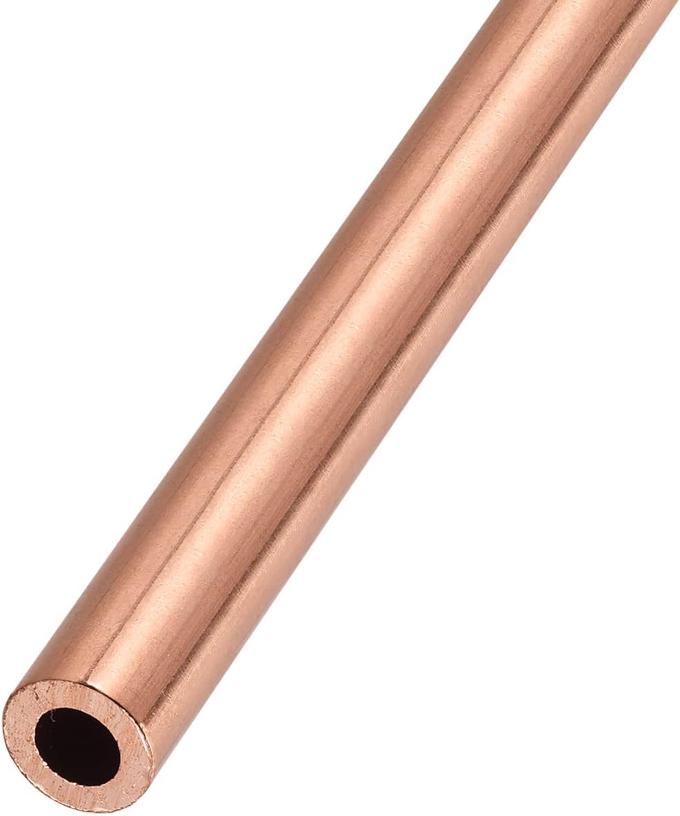 METALLIXITY Copper Tube Copper Tube Copper Pipe 7mm OD x 1.5mm T x 100mm L Straight Tube for Furniture Machinery DIY Handicrafts