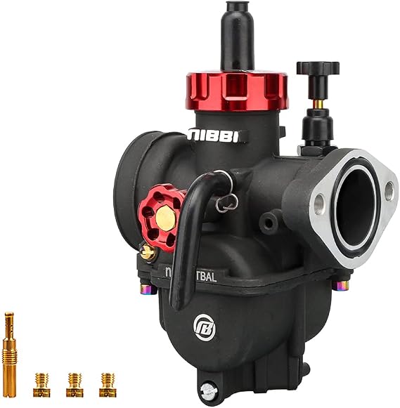 NIBBI Carburetor PE17mm, 17mm Carburetor fit 90cc100cc 110cc Flange Motorcycle Engine with Carb Jets - For Dirt Pit Bike Mini Bike Motocross