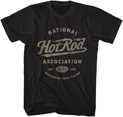 NHRA Worldwide Drag Racing Since 1951 Adult Black Short Sleeve T Shirt Vintage Style Graphic Tees