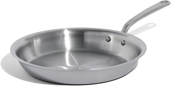 Made In Cookware - 12-Inch Stainless Steel Frying Pan - 5 Ply Stainless Clad - Professional Cookware - Crafted in Italy - Induction Compatible