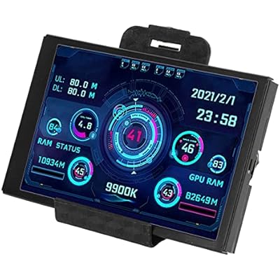 Computer Temp Monitor, 3.5in Computer Small Screen USB Mini Screen for aida64 PC CPU Hard Disk Data Monitor for Host Temperature Monitoring Black