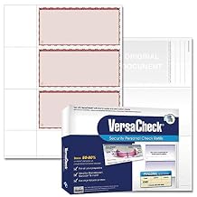 VersaCheck Secure Checks - 750 Blank Business or Personal Wallet Checks - Burgundy Premium - 250 Sheets Form #3001-3 Per Sheet