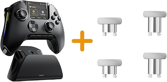 MANBA One Wireless Gaming Controller Black and Thumbsticks White