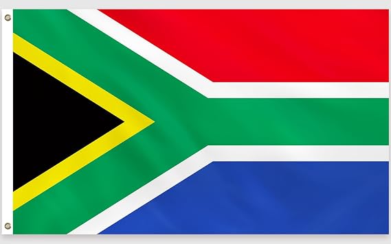 South African Flag, 5ft x 3ft South African Flag for Party Decorations, Single Side with 2 Brass Eyelets, Waterproof, for National Day, World Cup, Street, Garden, Indoor, Outdoor
