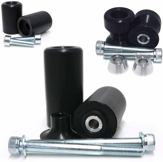 Shogun USA Made Kaw ZX6R ZX6RR ZX636 ZX6 2005 2006 Black Complete Race Frame Slider Kit Includes: Frame Sliders, Swing Arm Spools and Bar Ends - 755-4409