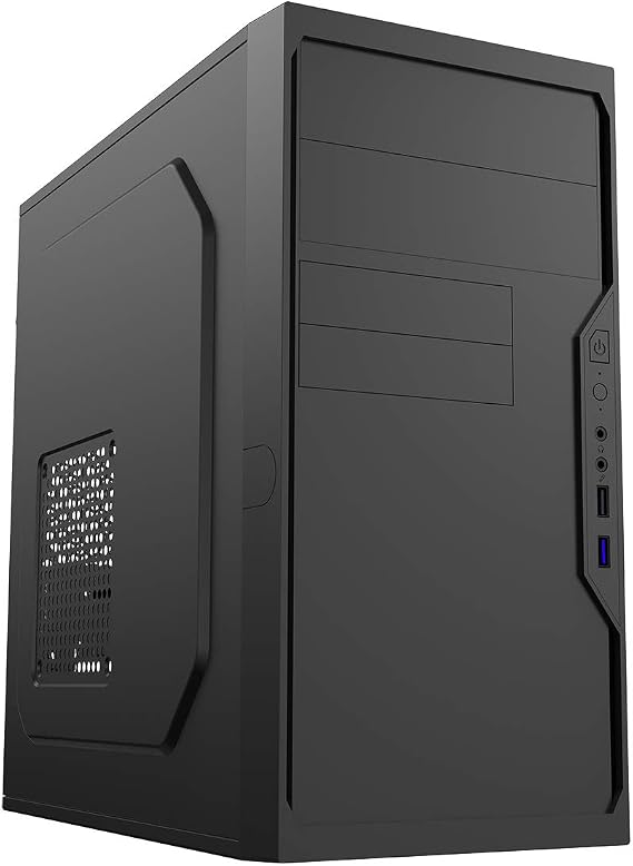 CiT Work Compact Office PC Case – Micro-ATX/Mini-ITX Support – 120mm Fan & 120mm Liquid Cooling Support – USB 3.0 & USB 2.0 – Business Workstation PC Case | Black