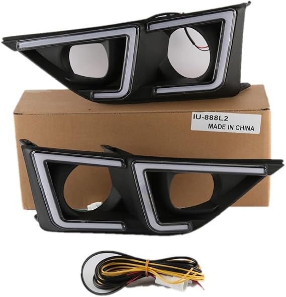 LED Daytime Running Light Compatible for ISUZU D-MAX 2020 2021 2022 Low End Version, 6000K Front Bumper Scanning DRL + Streamer Yellow Turn Signals