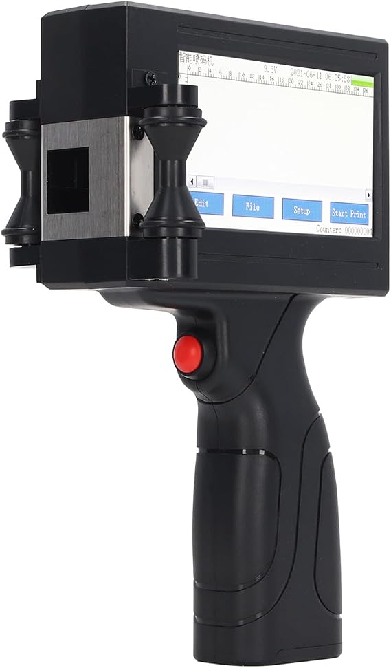 Handheld Inkjet Printer Portable Intelligent Handheld Printer with LED Touch Screen Quick Drying 12.7mm for Text QR Code/Barcode/Batch Number/Label/Picture/Date Printer