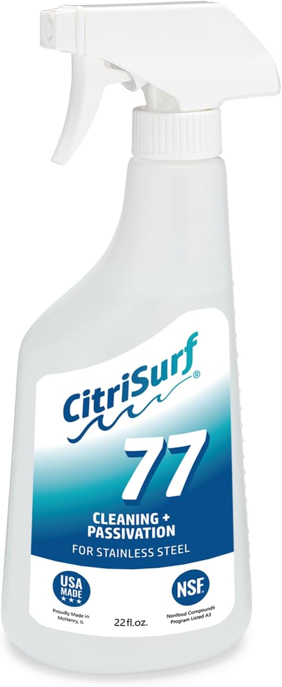CitriSurf 77 Commercial Stainless Steel Passivation Cleaner (22oz Spray) | Made in USA