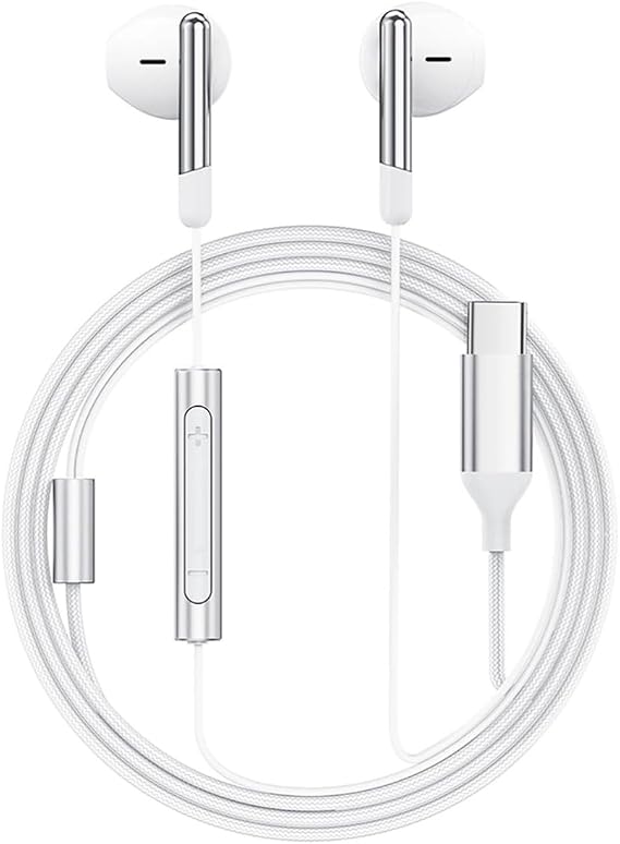 Acefast USB-C Wired Headset with Microphone Type-C Headset with Remote Control 1.2 Meters - White - L3