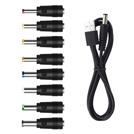 USB to DC Power Cable,8 Connectors Adapter for HUB Splitter,Mini Fans,DJ Controller, LED Lights, Electronic Devices Routers Speakers LCD CCTV Cameras TV Box