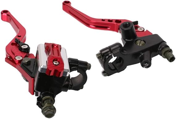 7/8-inch 22mm Brake Clutch Lever Hydraulic Pump Motorcycle CNC Left Right Universal Pit Dirt Bike Motorbike Brake Lever Fits 90cc 110cc & 125cc (Red)