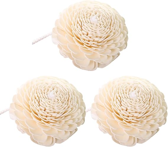 3 Pcs Diffuser Flower Heads Fragrance Flower Diffuser Essential Oil Diffuser Sticks Decorative Flower Diffuser Sticks Aroma Diffuser Sticks Replacement with Cotton Rope for Home Decoration